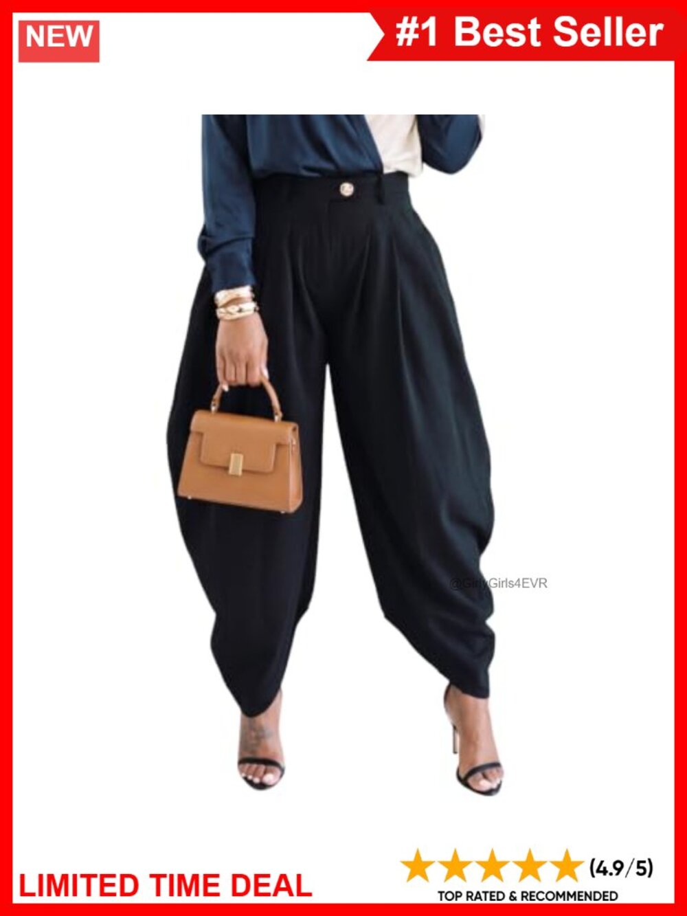 Wide Leg Palazzo Pants High Waist Pleated Trousers Irregular Hem Pockets